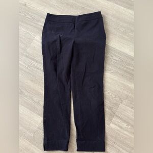 Talbots Pants Womens Sz 4 Navy Blue Cotton Stretch Chatham Straight Ankle Dress